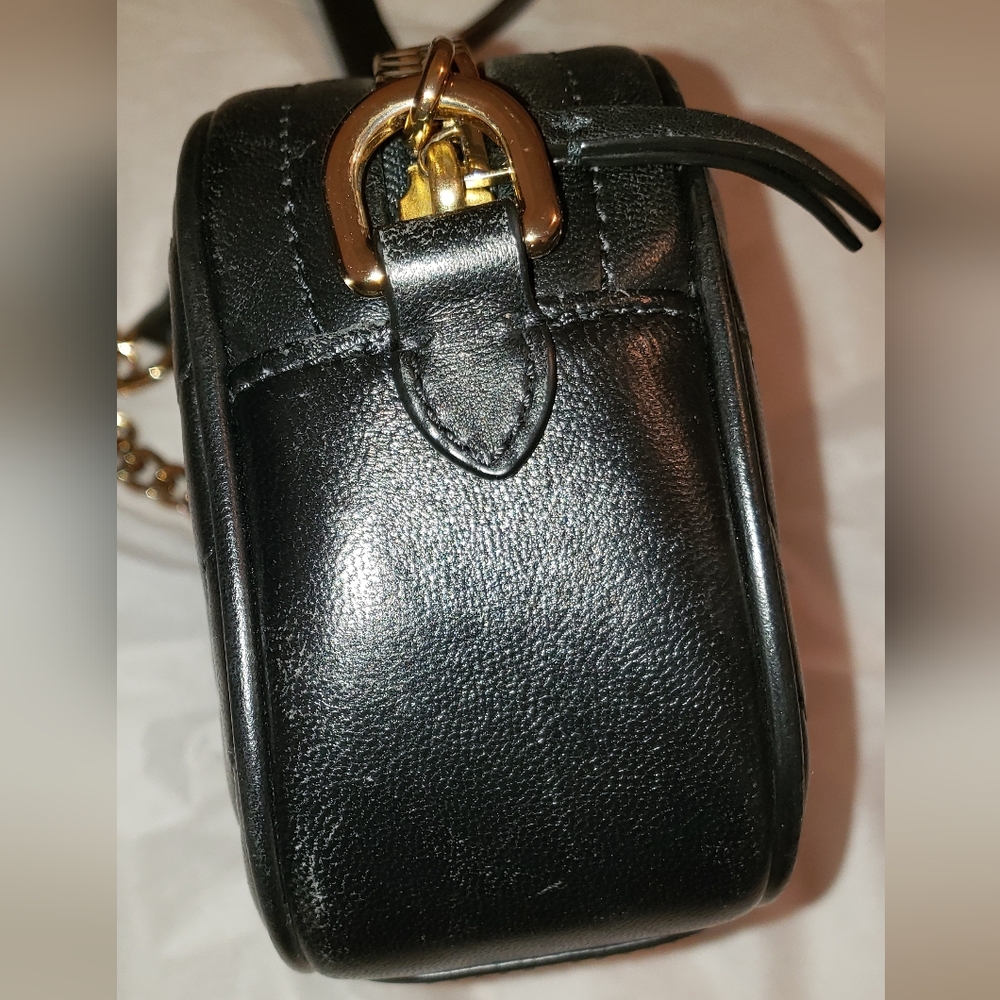 Tory Burch Leather Crossbody "Kira" Chevron Quilted Small Camera Bag, Black - Picture 5 of 13